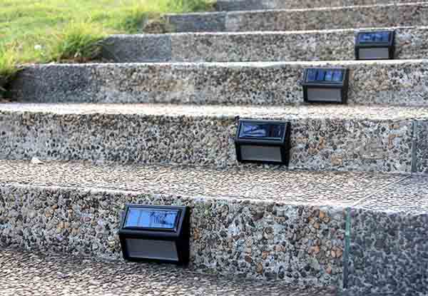 Two LED Solar Powered Steel Stair Lights - Option for Four