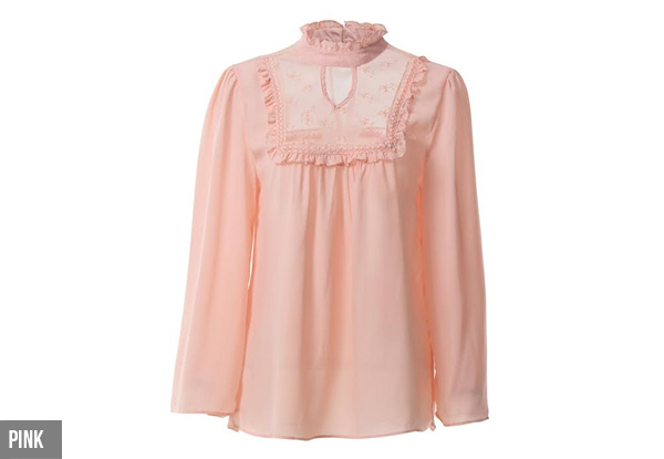Lace Sheer Top - Four Colours & Four Sizes Available with Free Delivery