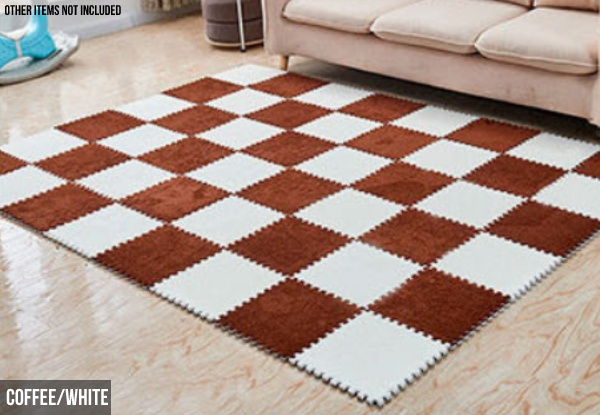 Four-Piece Pack of Attachable Carpet Tiles - Six Colours Available & Option for Eight-Piece Pack