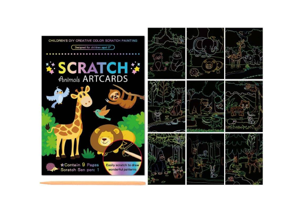 Five-Piece 45 Sheets Scratch Colouring Book