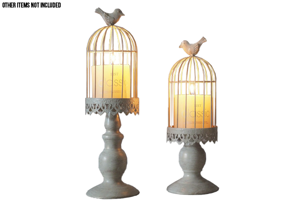 Small Christmas Vintage Birdcage Candlestick Holders - Option for Large & Option for Two-Pack