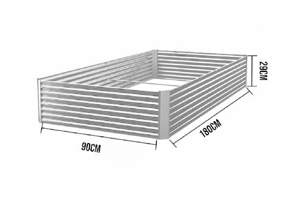 Rectangular Galvanised Raised Garden Bed - Available in Two Sizes