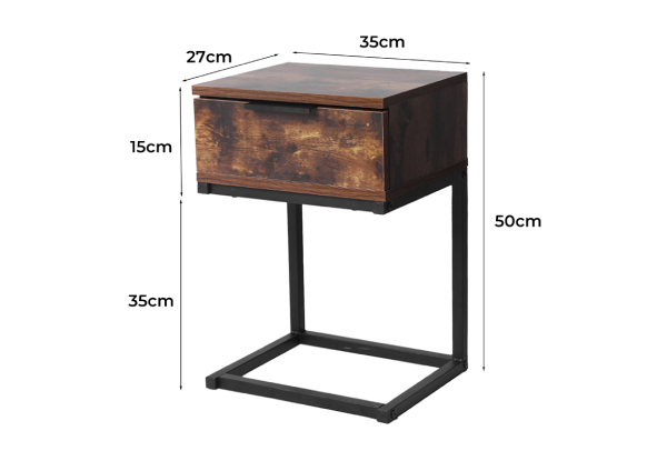 Levede Wood Side End Table