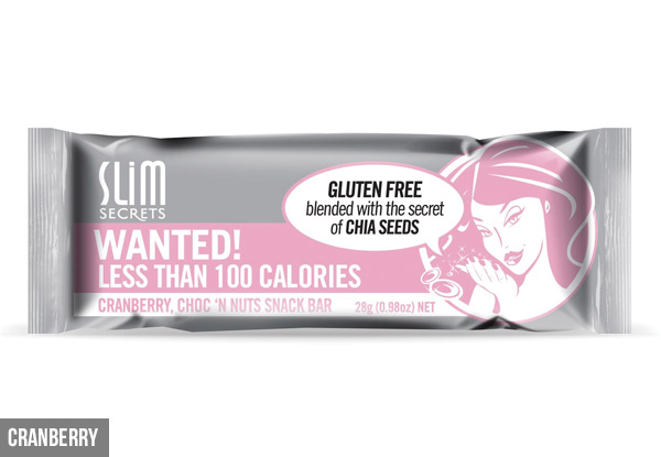 Box of 10 Slim Secrets WANTED! Gluten-Free Bars - Two Flavours Available