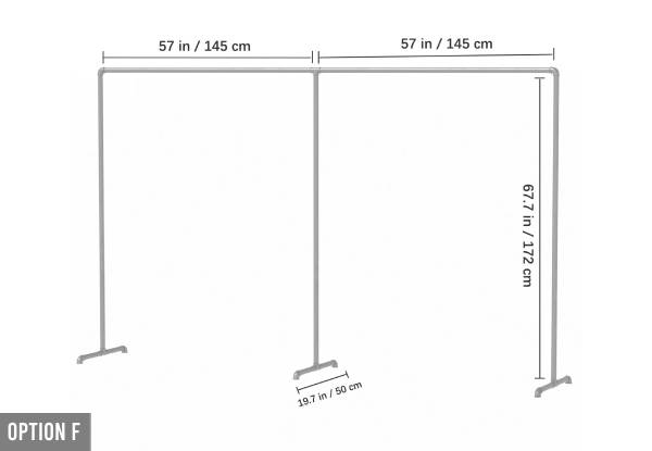 Industrial Freestanding Pipe Clothing Rack Range - Six Options Available