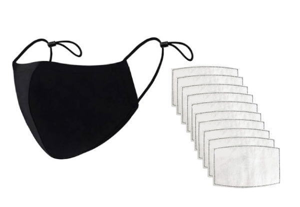 Five-Pack of Reusable Cotton Face Masks & Filters