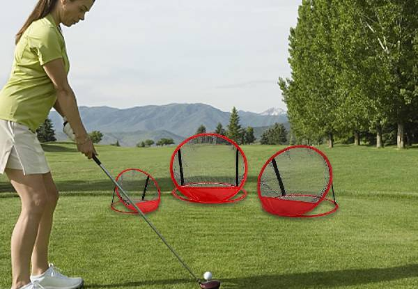 Three-Piece Pop-Up Golf Target Practice Net Set