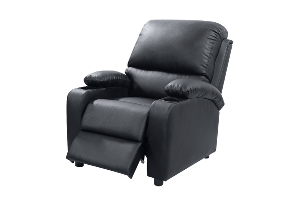 PU Push Back Recliner with Cup Holder