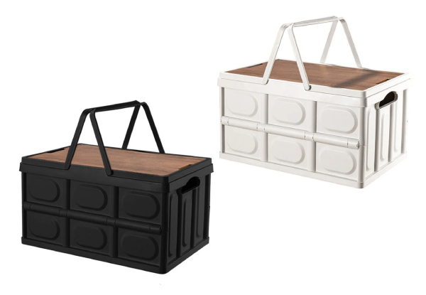 SOGA 55L Foldable Storage Box Crate with Handle - Two Colours Available