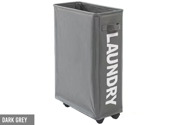 Foldable Washing Hamper with Four-Piece Wheels - Option for Four Colours & Two-Pack Available