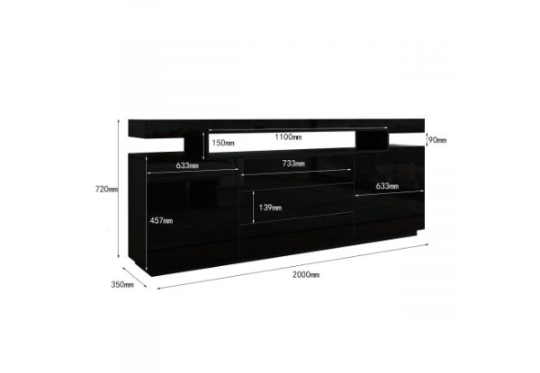 Three-Drawer High Gloss Sideboard Buffet Cabinet