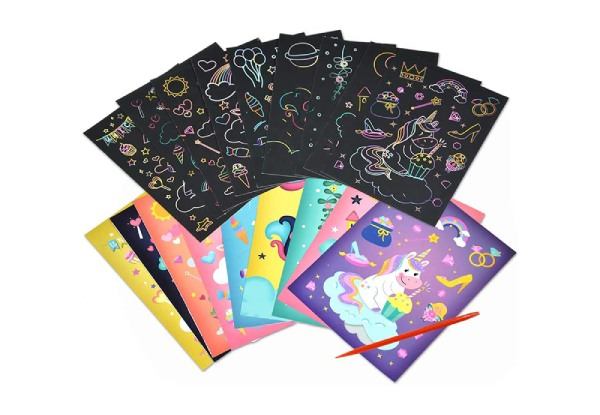 Nine Sheet Scratch Paper Kids Activity Set - Four Styles Available - Option for Two-Pack