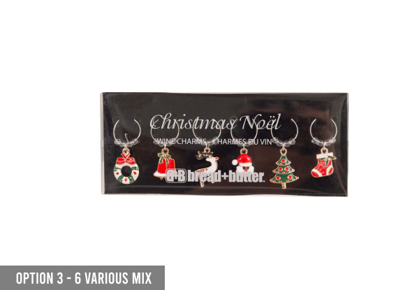 Six-Pieces Bread & Butter Christmas Glass Charms - Four Options Available - Elsewhere Pricing $37.99