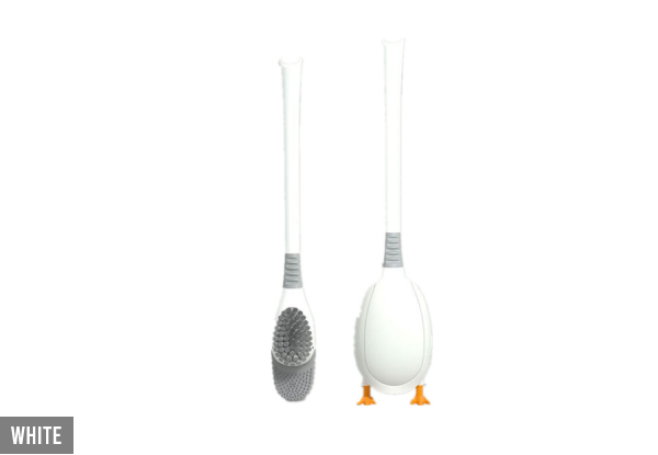 Duck Shaped Wall-Hanging Toilet Brush incl. Duck Shaped Toilet Brush Holder - Four Colours Available