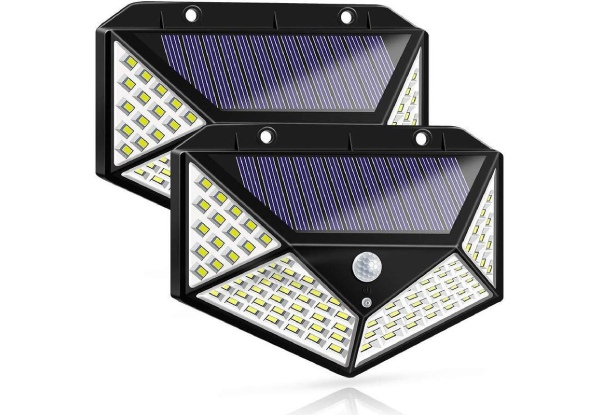 Two-Pack 100 LED Solar-Power Wall Lights