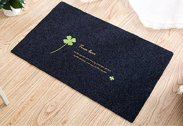 Non-Slip Durable Four-Leaf Clover Embroidery Door Mat - Three Colours & Four Sizes Available