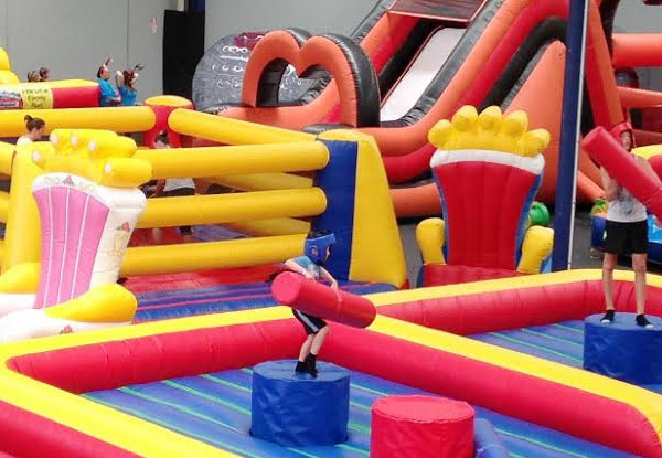 All-Day Entry to Auckland's Largest Inflatable Indoor Playground - Options for Weekday & Weekend