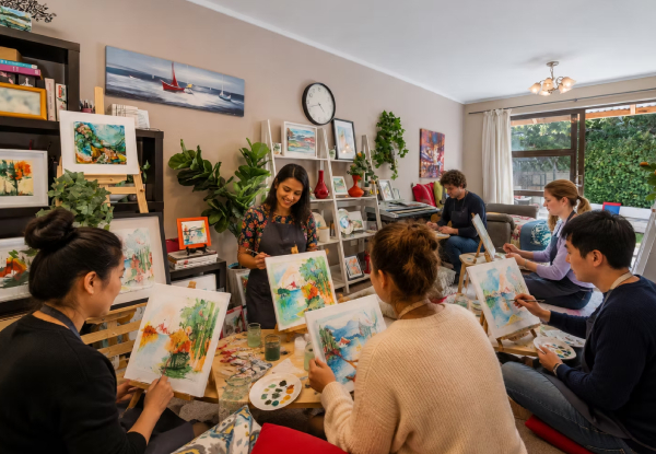 Two-Hour Creative Art Experience incl. Tea & Coffee at Drips & Flows - Option for Four, Six or Eight People