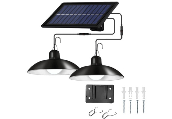 Adjustable Dual Head Solar Pendant Light