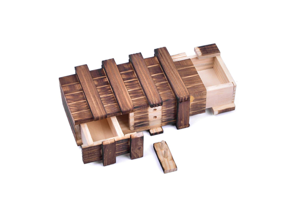 Wooden Puzzle Hidden Compartment Box