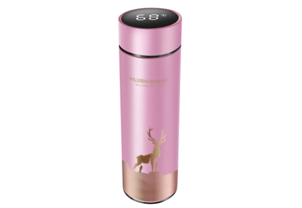 500ml Stainless Steel Thermos Flask with Digital Temperature Display - Four Colours Available