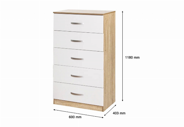Escot Five-Drawer Tallboy Cabinet