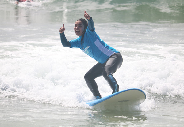 Two-Hour Group Surfing New Zealand Lesson incl. Board & Wetsuit Hire for One Person - Options for Two People or a Private Lesson - Valid for Saturday & Sunday Only