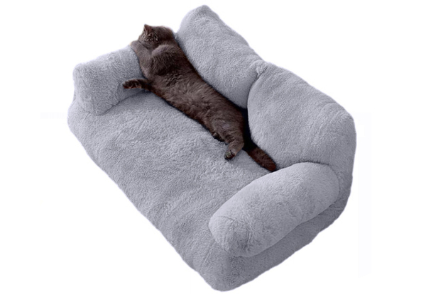 Pet Fluffy Couch Bed - Available in Two Colours & Three Sizes