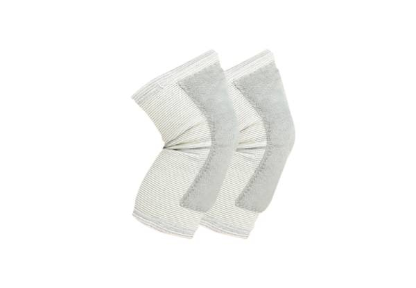 Two-Pair of Black & Grey Plush Knee Warmers  - Three Sizes Available