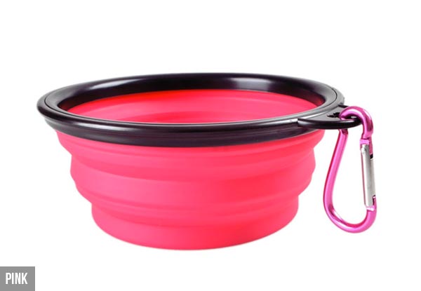 Collapsible Travel Pet Bowl - Four Colours Available