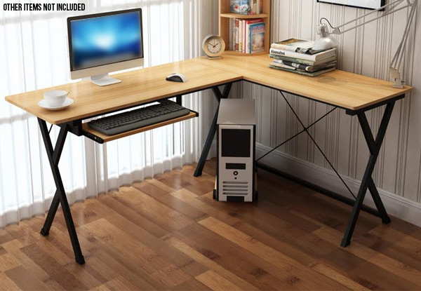 L-Shaped Wooden Computer Corner Desk