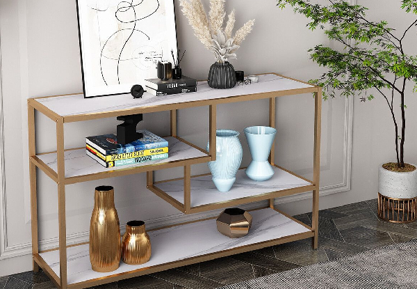 Four-Tier Gold Console Sofa Table