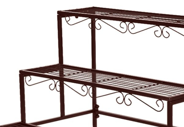 Levede Three-Tier Rectangle Plant Metal Stand - Two Colours Available