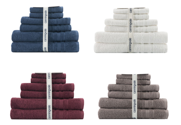 Canningvale Six-Piece Suprema Towel Set - Four Colours Available with Free Delivery