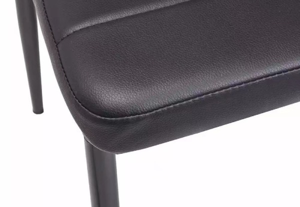 Four-Pack Black Leather Dining Chairs