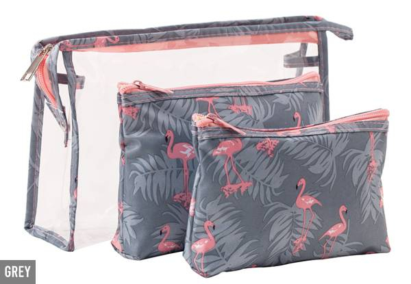 Set of Three Cosmetic Bags - Three Colours Available
