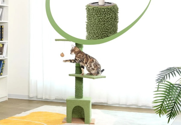 Floor to Ceiling Cat Tree Tower with Scratching Post