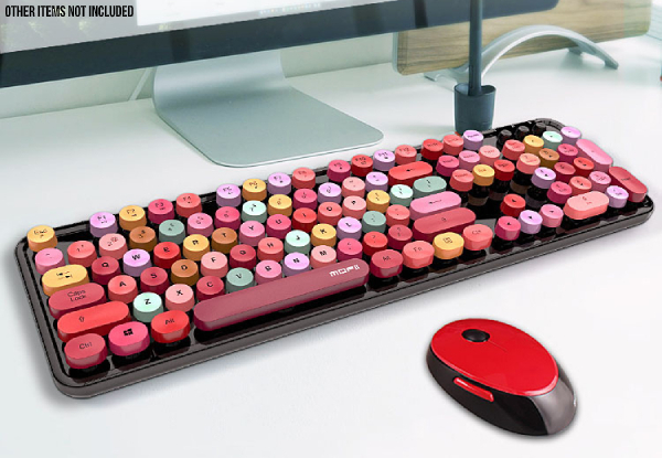Wireless Mixed Colour Keyboard & Mouse Set - Two Colours Available
