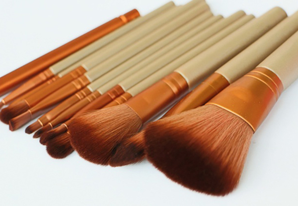 12-Piece Makeup Brush Set incl. Metal Case - Option for Two Available with Free Delivery