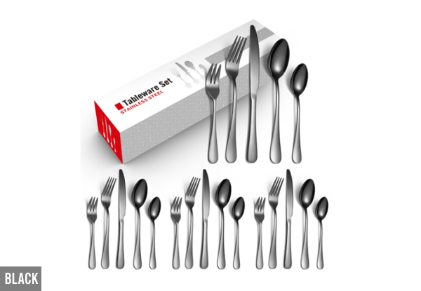 20-Piece Stainless Steel Cutlery Set - Five Colours Available