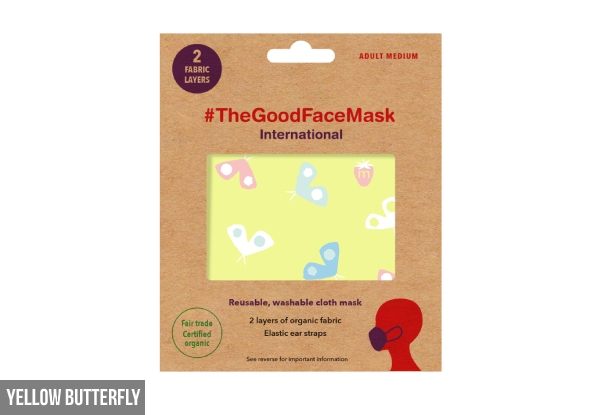 Reusable & Washable Organic Cotton Mask - Three Sizes & Two Designs Available