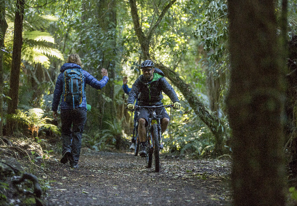 Three-Night Easter/Anzac Tongariro Crossing & Ohakune Old Coach Road Bike Package for Two People incl. Walk,  Transport, Bike Rental, Breakfast, Access to the Hot Tub & Sauna - Option for One Person in a Shared Dorm