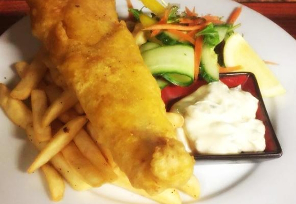 $15 for Two Fish 'N' Chips Lunch Meals incl. Makikihi Fries, Aioli, House Salad & Crispy Beer Battered Fish Fillet