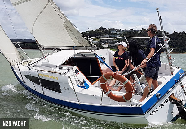 Per-Person Twin-Share Six-Day Learn to Sail & Sail Yourself Live Aboard Holiday for Two People in the Bay of Islands incl. Instructor - Options for a D20 or N25 Yacht