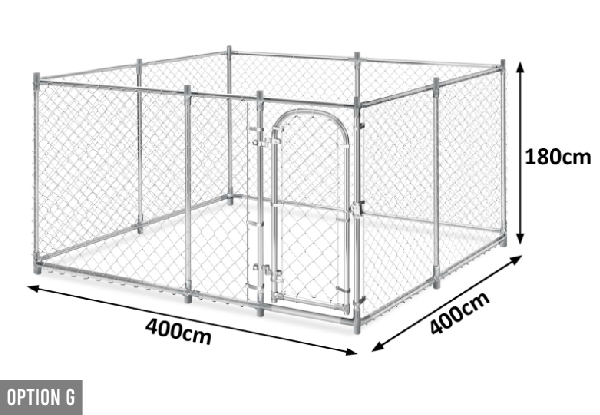 Outdoor Galvanised Steel Frame Dog Run Range - Eight Options Available