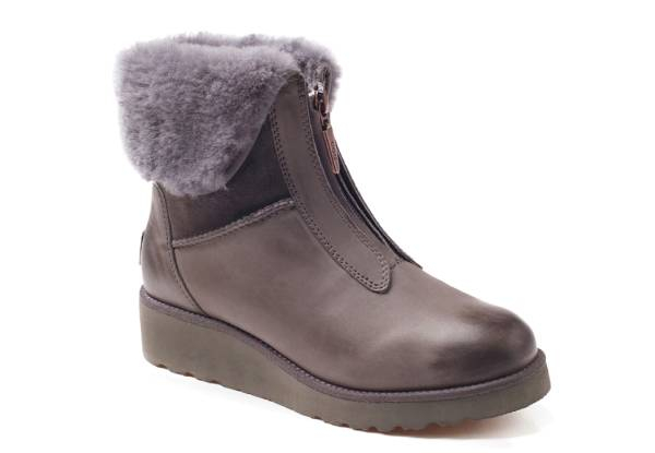 Ugg Abir Collar Zip Boots - Three Colours & Six Sizes Available