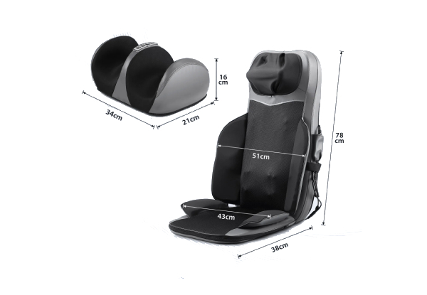 Homasa Full Body Massage Cushion with Foot Massager - Available in Four Options