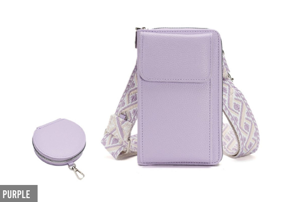 Leather Phone Crossbody Bag with Coin Pouch - Six Colours & Two-Pack Available