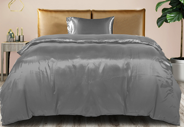 Dreamz Silky Satin Quilt Cover Set - Available in Four Colours & Three Sizes