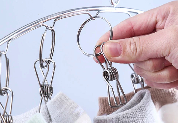 Two-Pack 10 Clip Stainless Steel Clothes Hanger